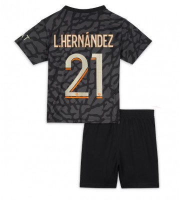 Paris Saint-Germain Lucas Hernandez #21 Tercera Equipación Niños 2023-24 Manga Corta (+ Pantalones cortos)